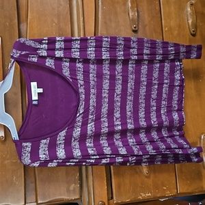 Jennifer Lopez shirt size Medium purple/plum with silver stripes
